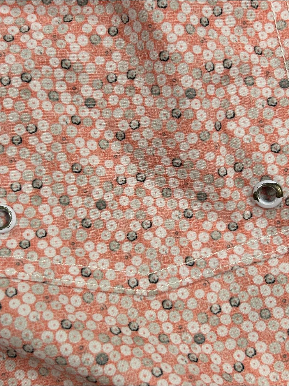 Johnnie O Surf Shorts Men XL Peach/Orange Taco Jaco Geometric Floral Swim Trunks